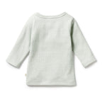 Organic Stripe Rib Long Sleeved Top Fern