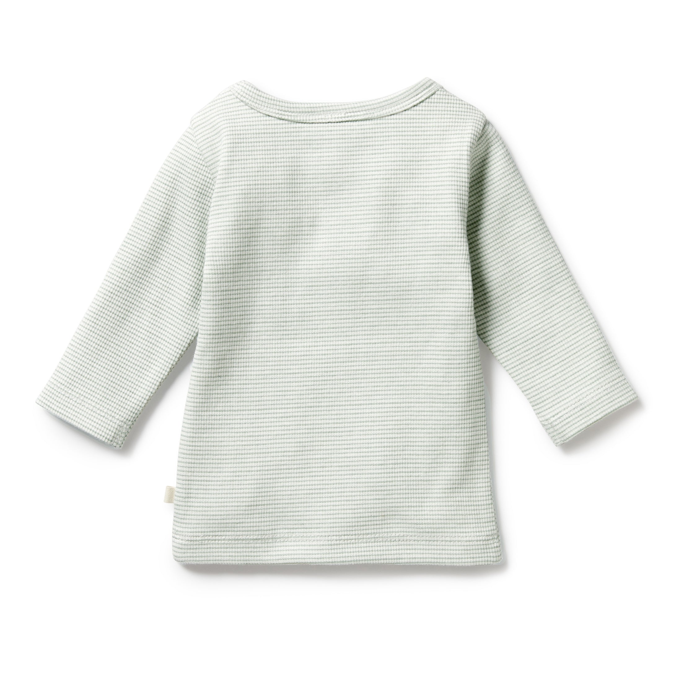 Organic Stripe Rib Long Sleeved Top Fern