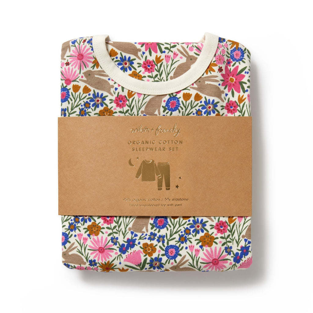 Organic Long Sleeved Pyjamas - Bunny Hop