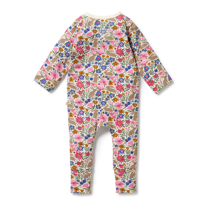 Wilson and Frenchy Organic Zipsuit With Feet - Bunny Hop