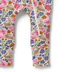 Organic Zipsuit With Feet - Bunny Hop