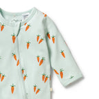 Organic Zipsuit With Feet - Cute Carrots