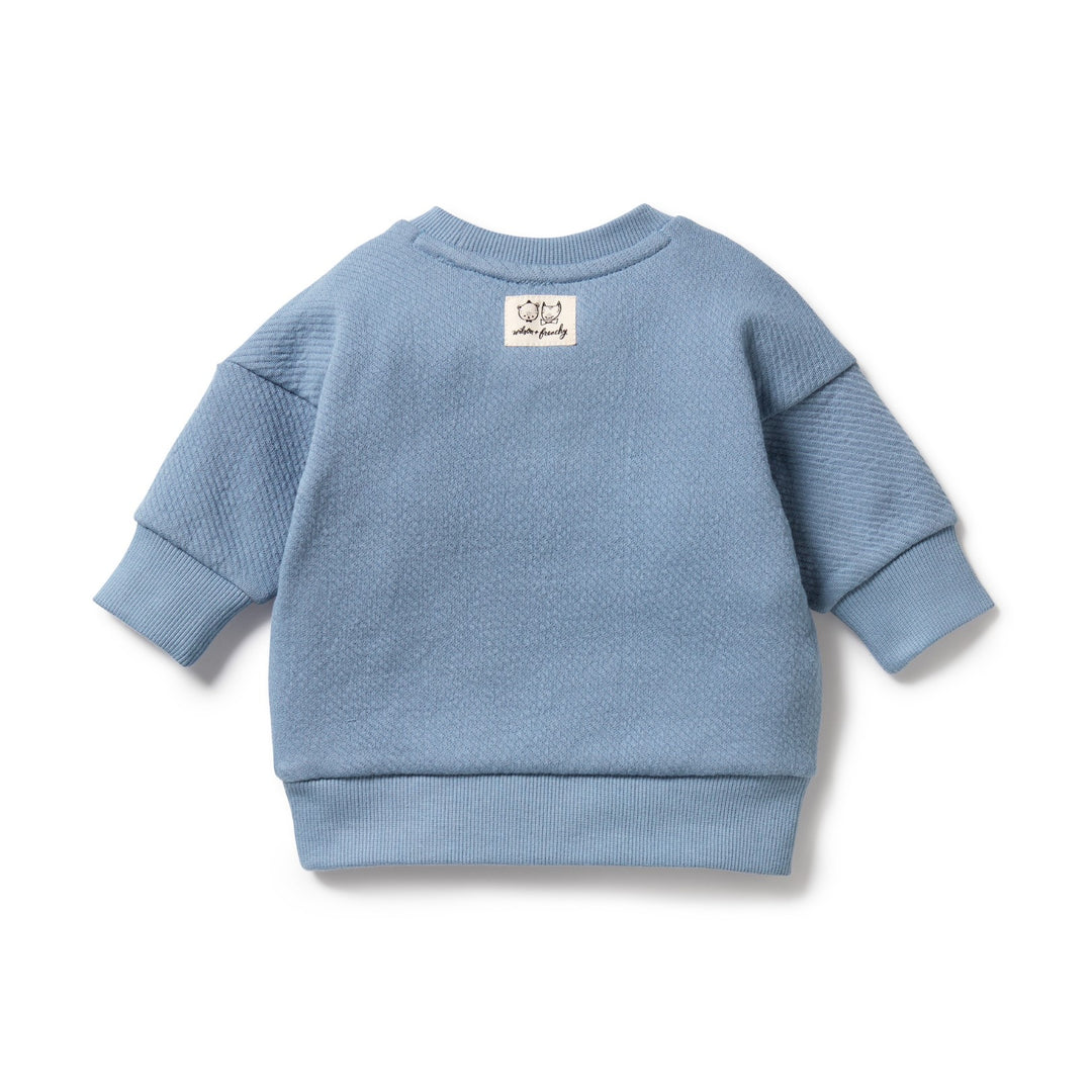 Wilson and Frenchy Organic Quilted Sweat - Storm Blue