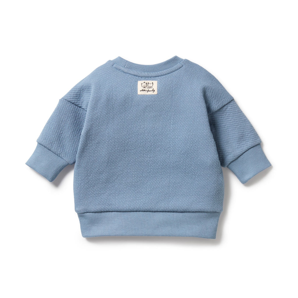 Organic Quilted Sweat - Storm Blue