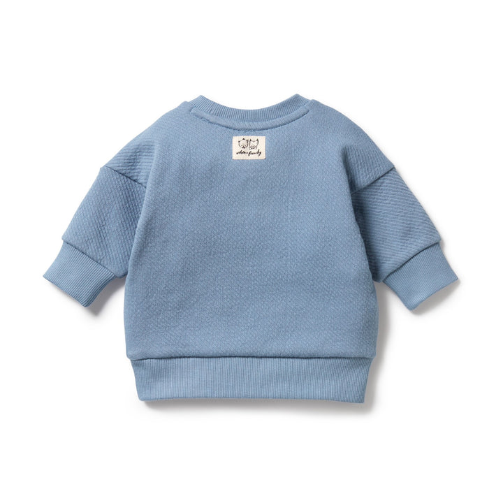 Wilson and Frenchy Organic Quilted Sweat - Storm Blue