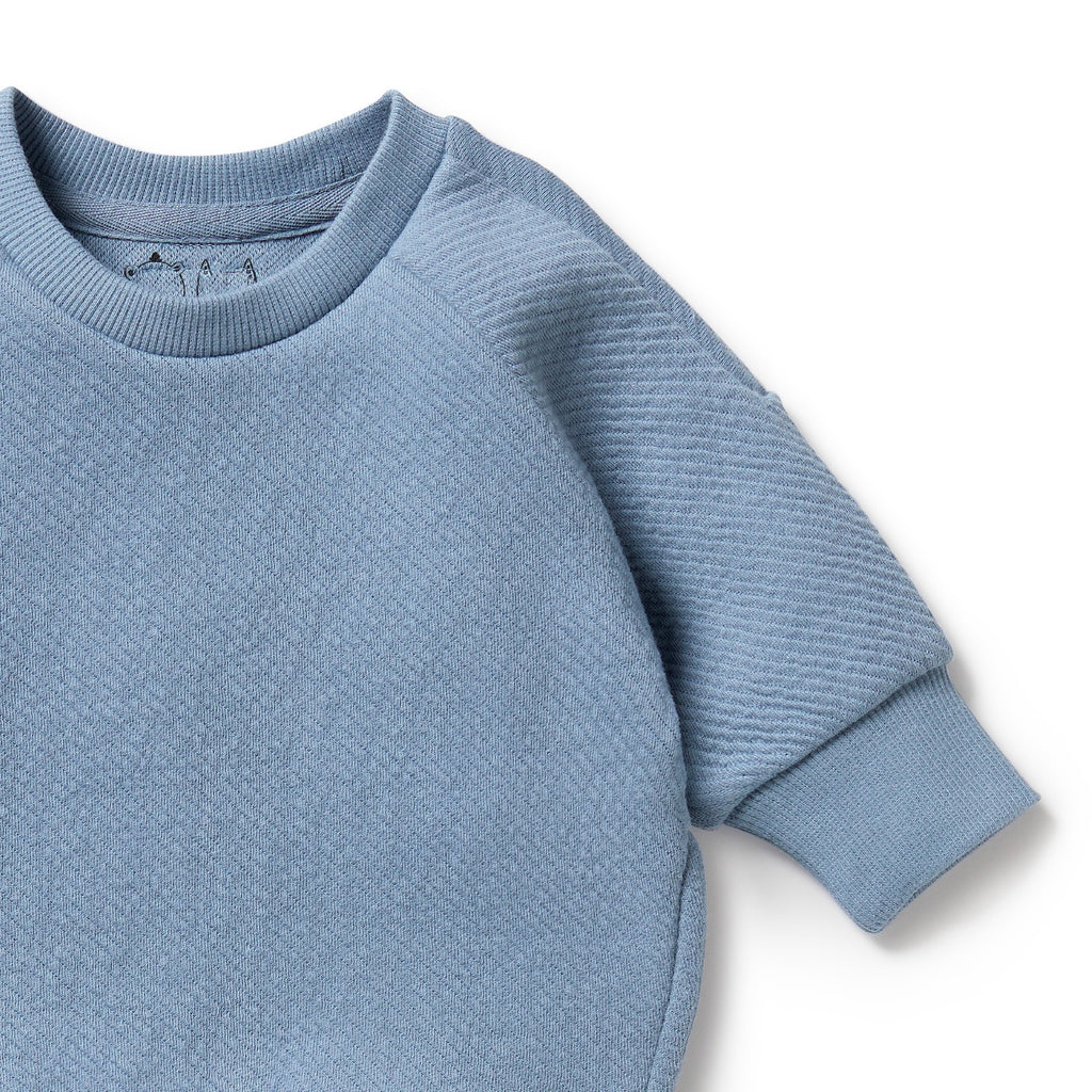 Organic Quilted Sweat - Storm Blue