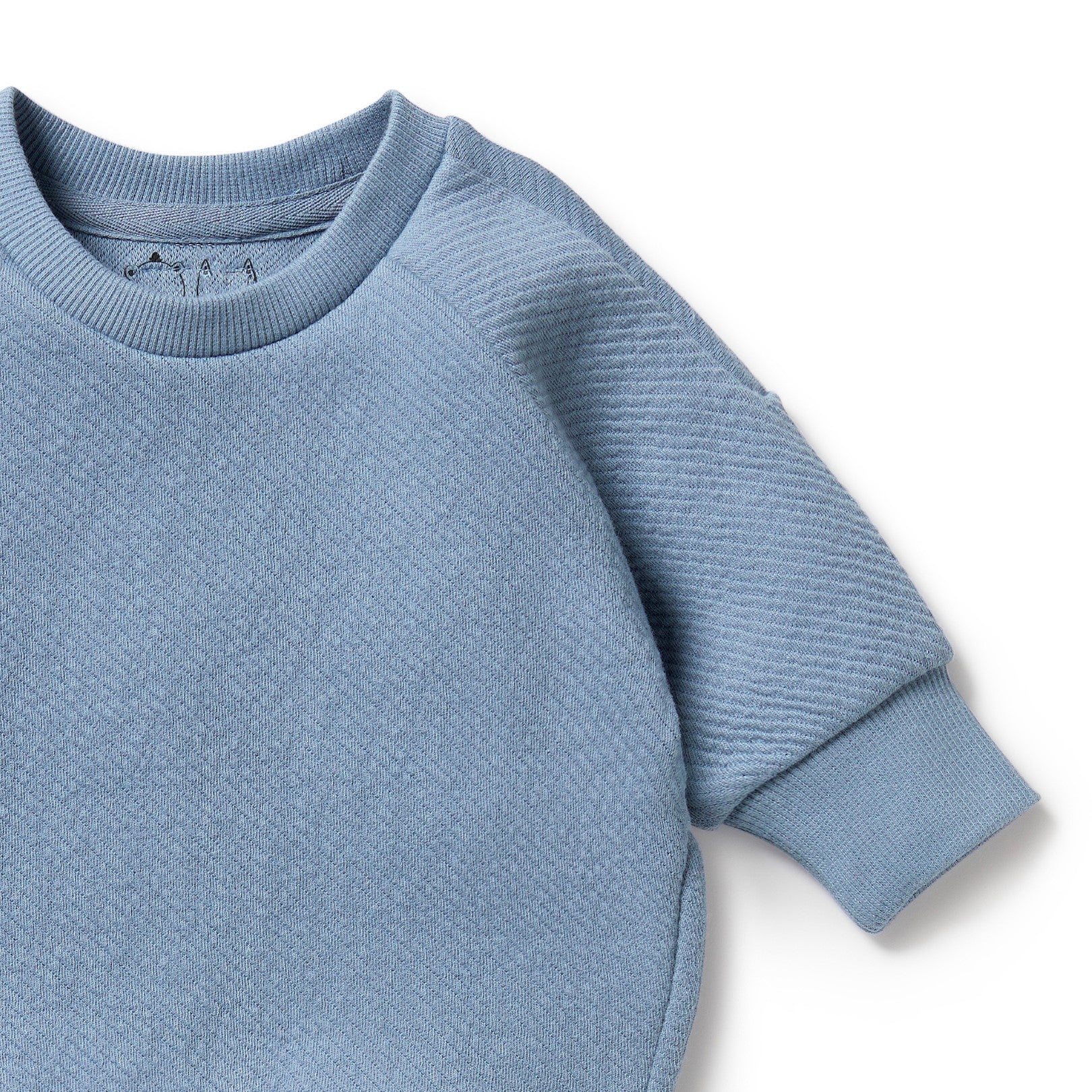 Organic Quilted Sweat - Storm Blue