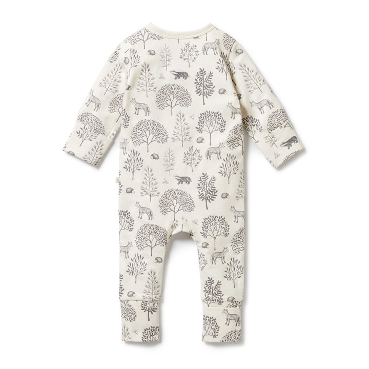 Wilson and Frenchy Organic Zipsuit with Feet - Woodland