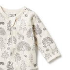 Organic Zipsuit with Feet - Woodland