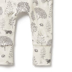 Organic Zipsuit with Feet - Woodland