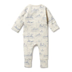 Organic Zipsuit with Feet - Sail Away