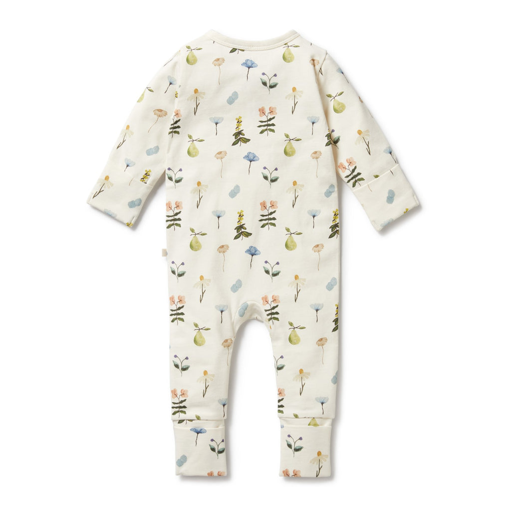 Organic Zipsuit with Feet - Petit Garden