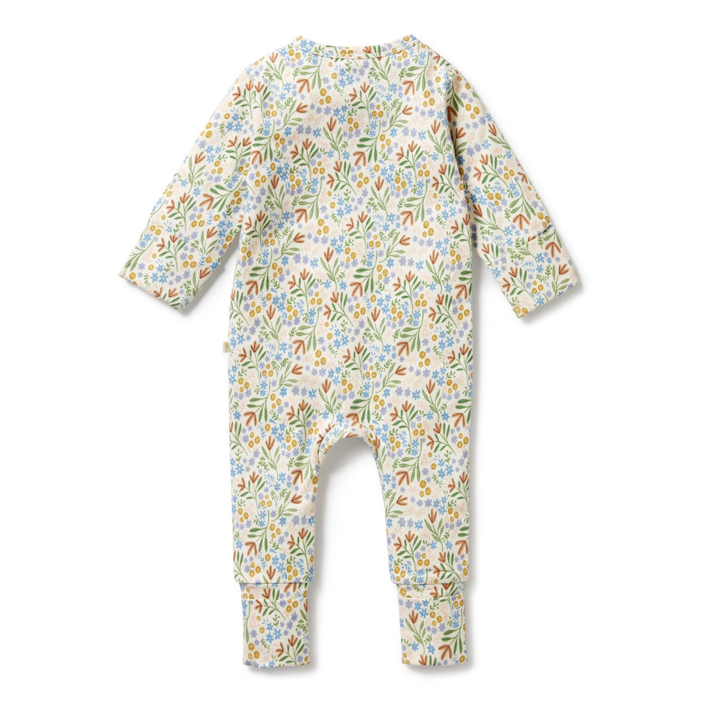 Organic Zipsuit with Feet - Tinker Floral