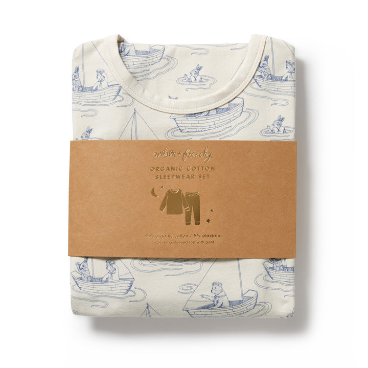 Wilson and Frenchy Organic Long Sleeved Pyjamas - Sail Away