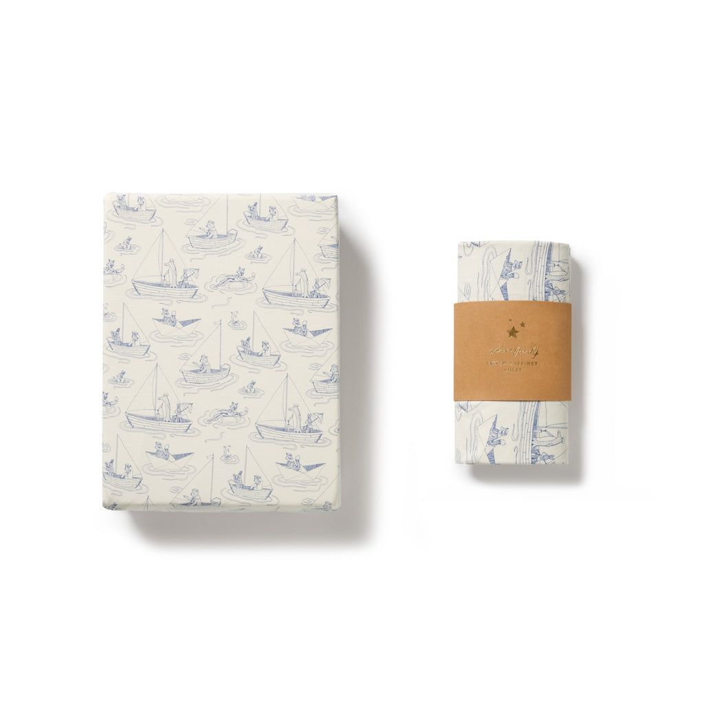 Organic Bassinet Sheet - Sail Away