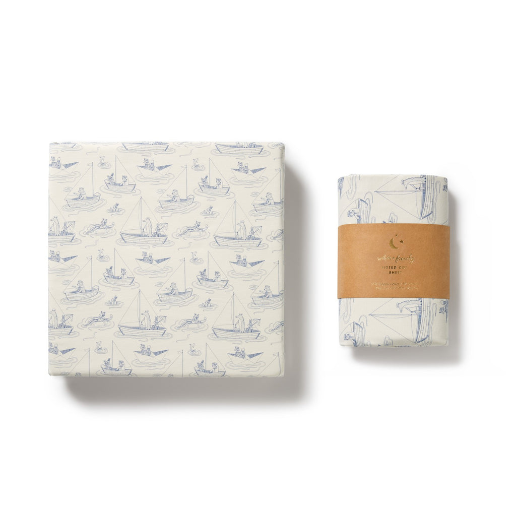 Organic Cot Sheet - Sail Away