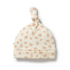 Organic Waffle Knot Hat - Winter Bloom