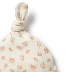 Organic Waffle Knot Hat - Winter Bloom