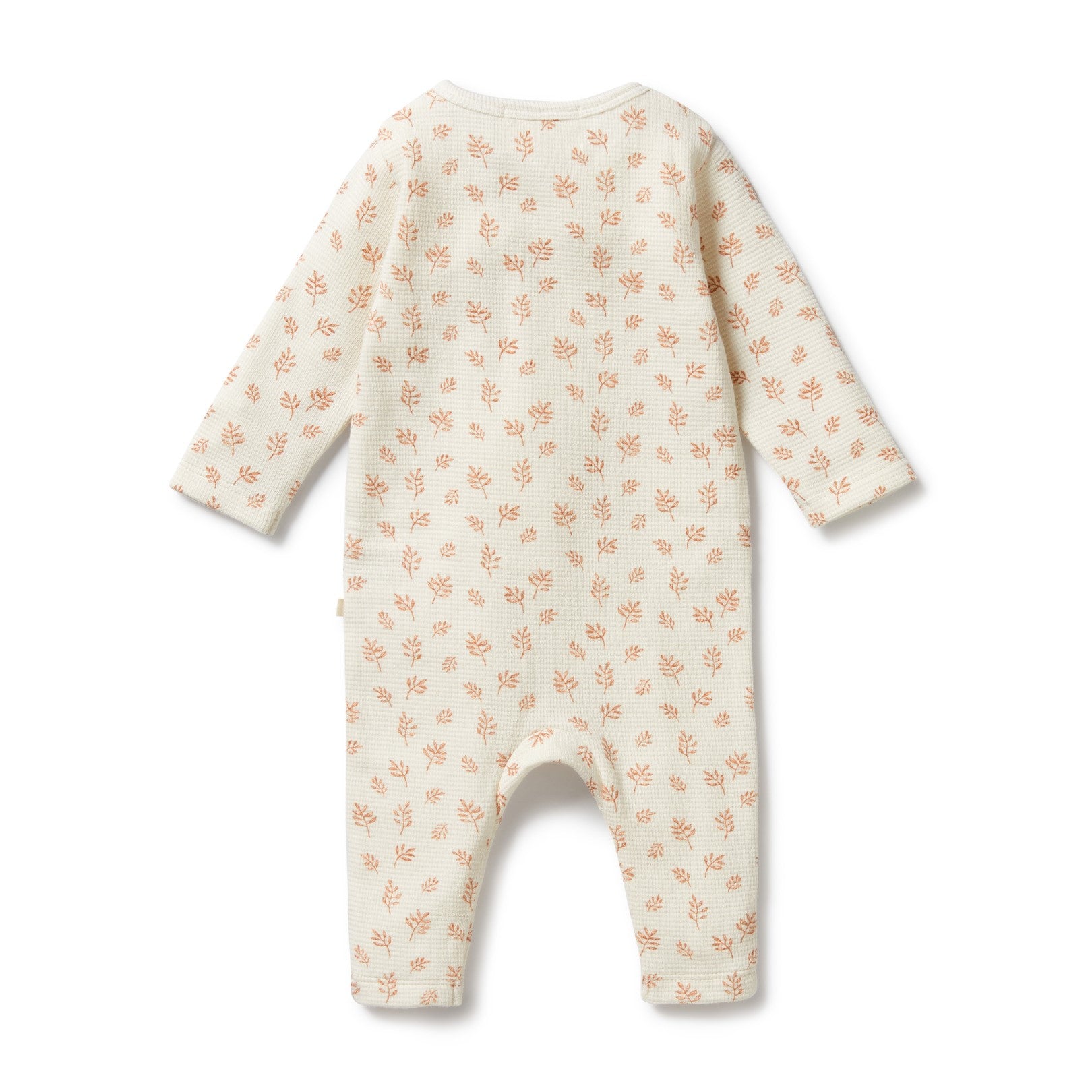 Organic Waffle Ruffle Zipsuit - Winter Bloom
