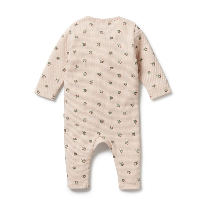 Wilson and Frenchy Organic Waffle Ruffle Zipsuit - Emily Floral