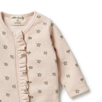 Organic Waffle Ruffle Zipsuit - Emily Floral