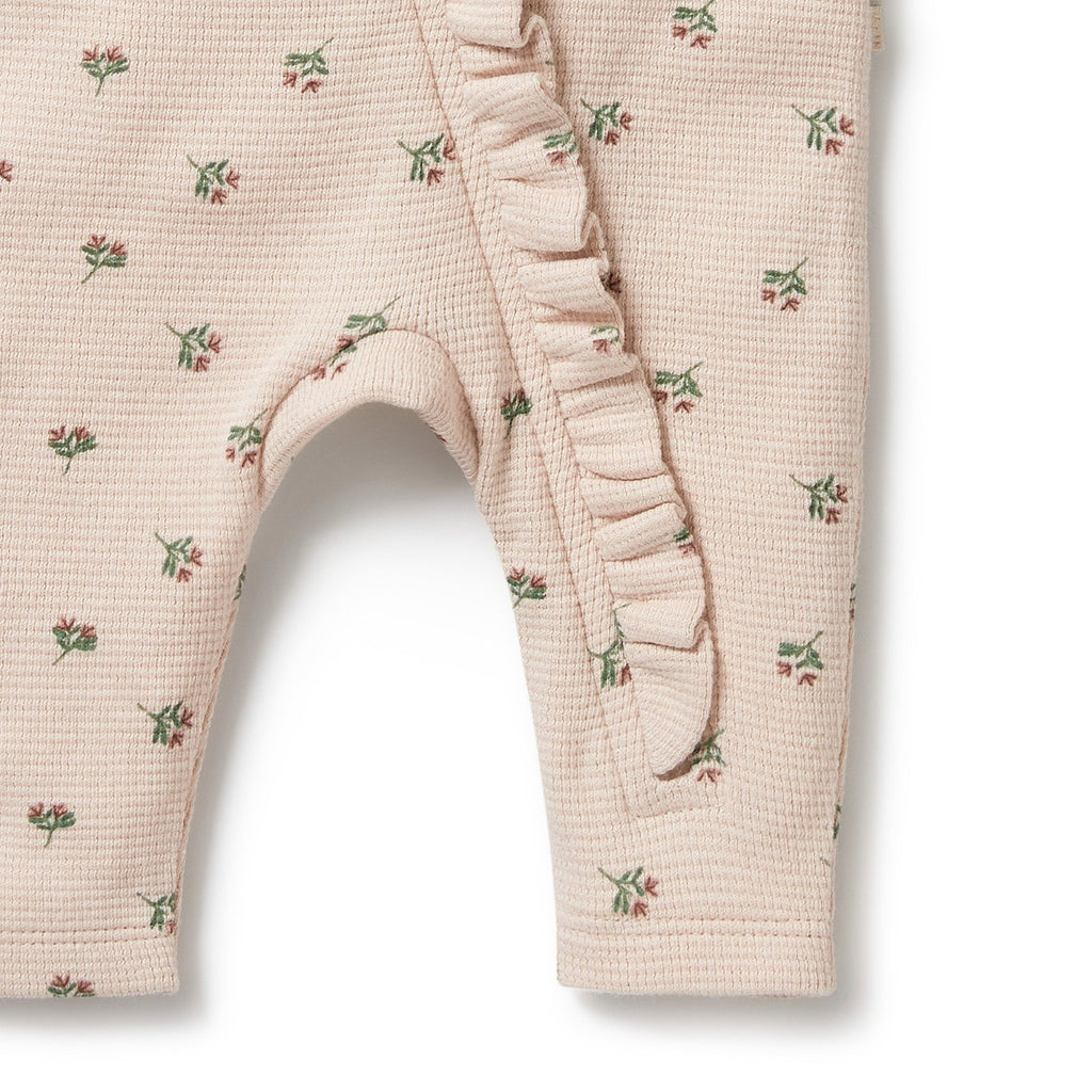 Organic Waffle Ruffle Zipsuit - Emily Floral