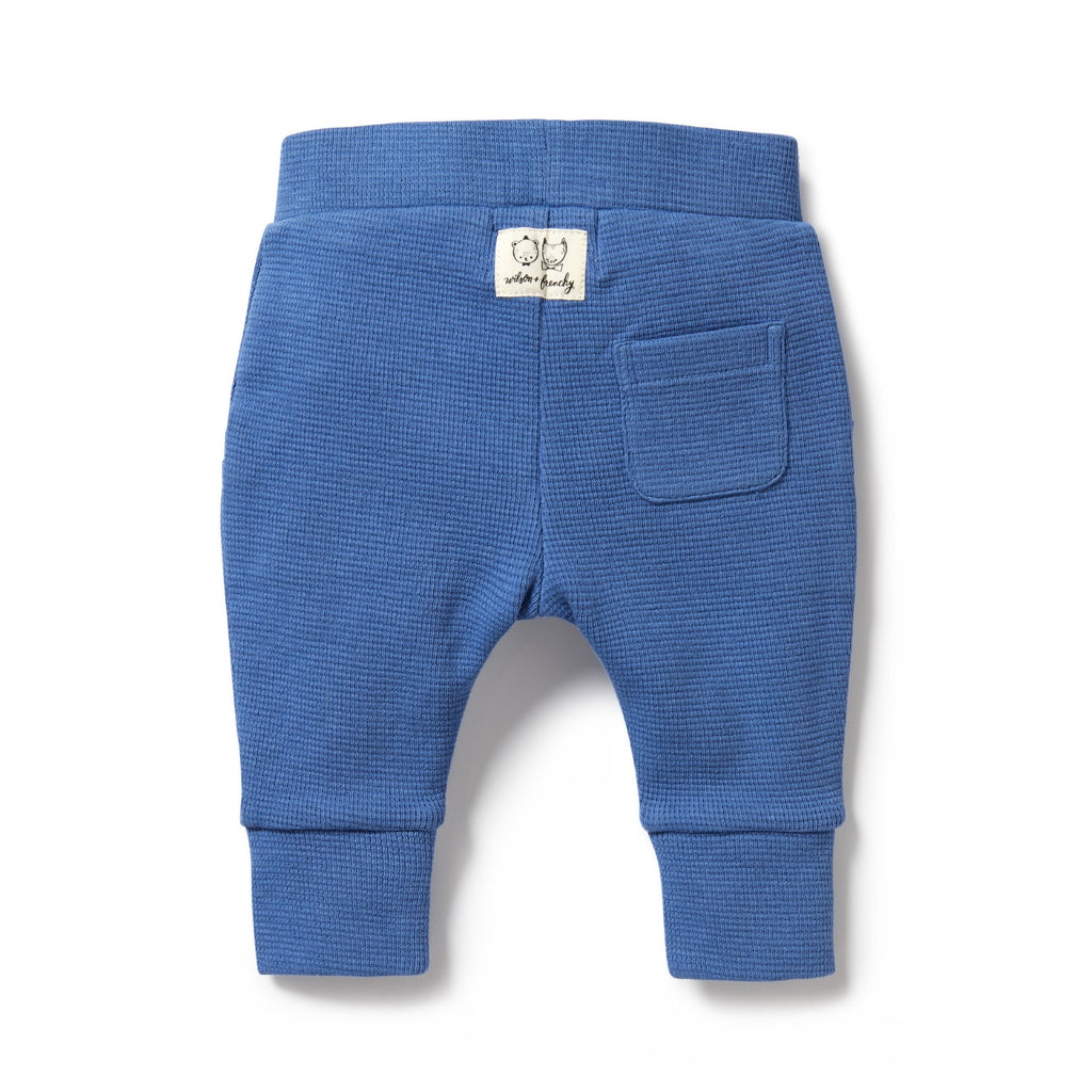 Organic Waffle Pant - Brilliant Blue