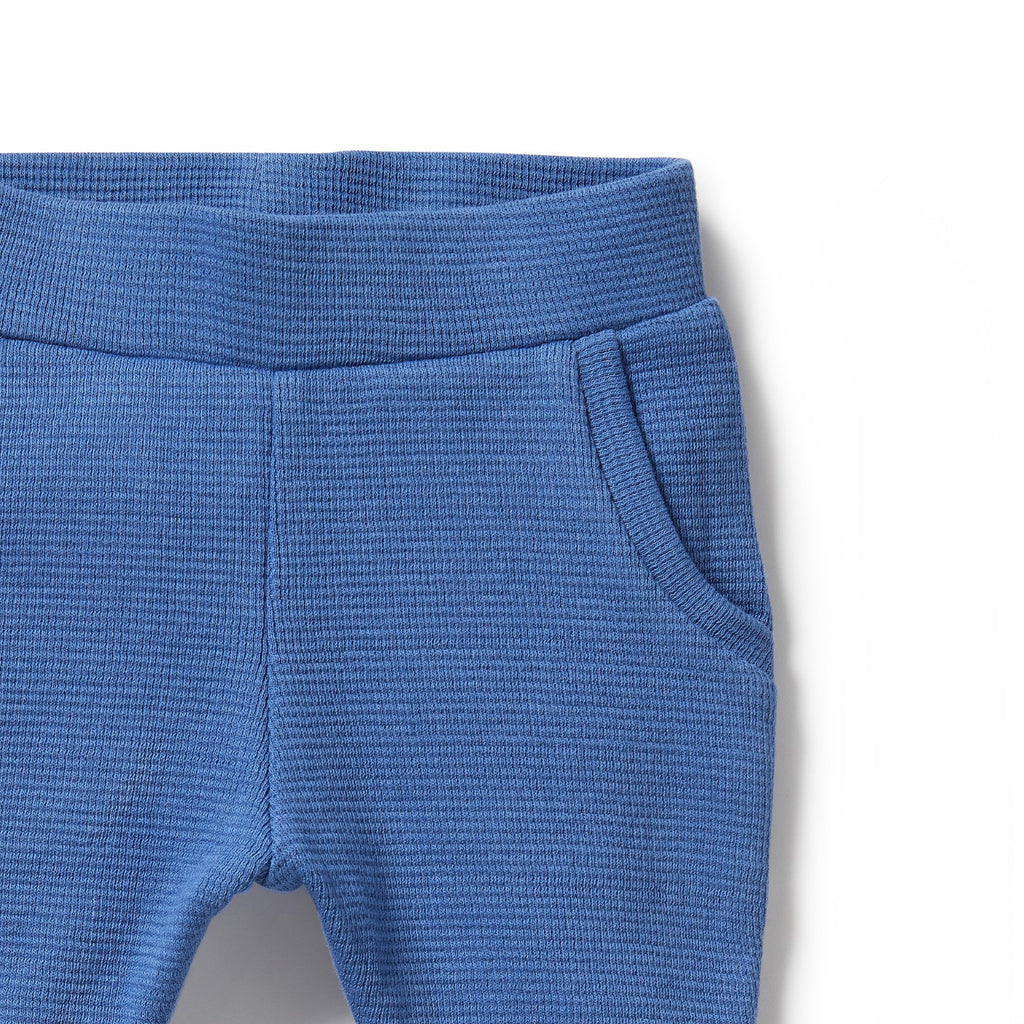 Organic Waffle Pant - Brilliant Blue