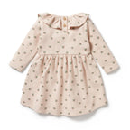 Organic Waffle Ruffle Dress - Emily Floral