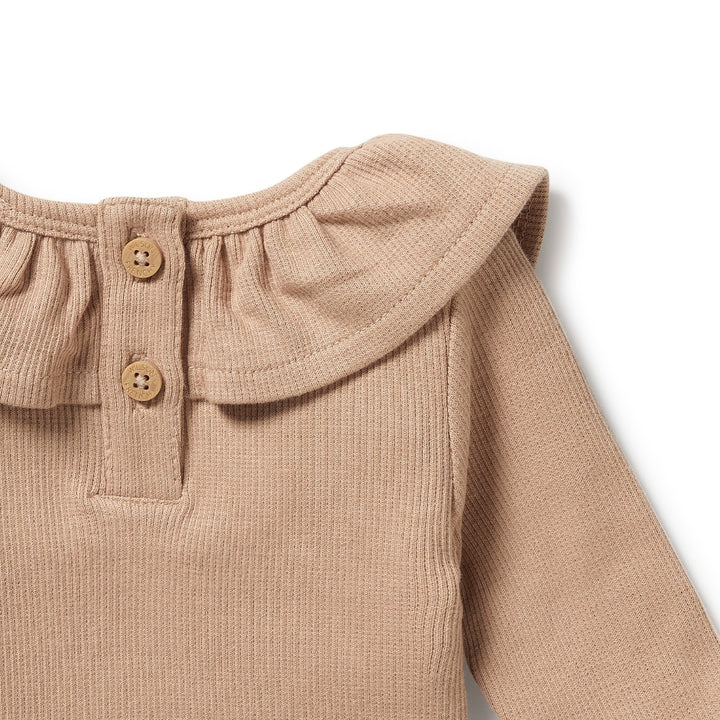Wilson and Frenchy Organic Ruffle Top - Fawn