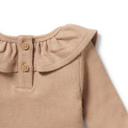 Wilson and Frenchy Organic Ruffle Top - Fawn