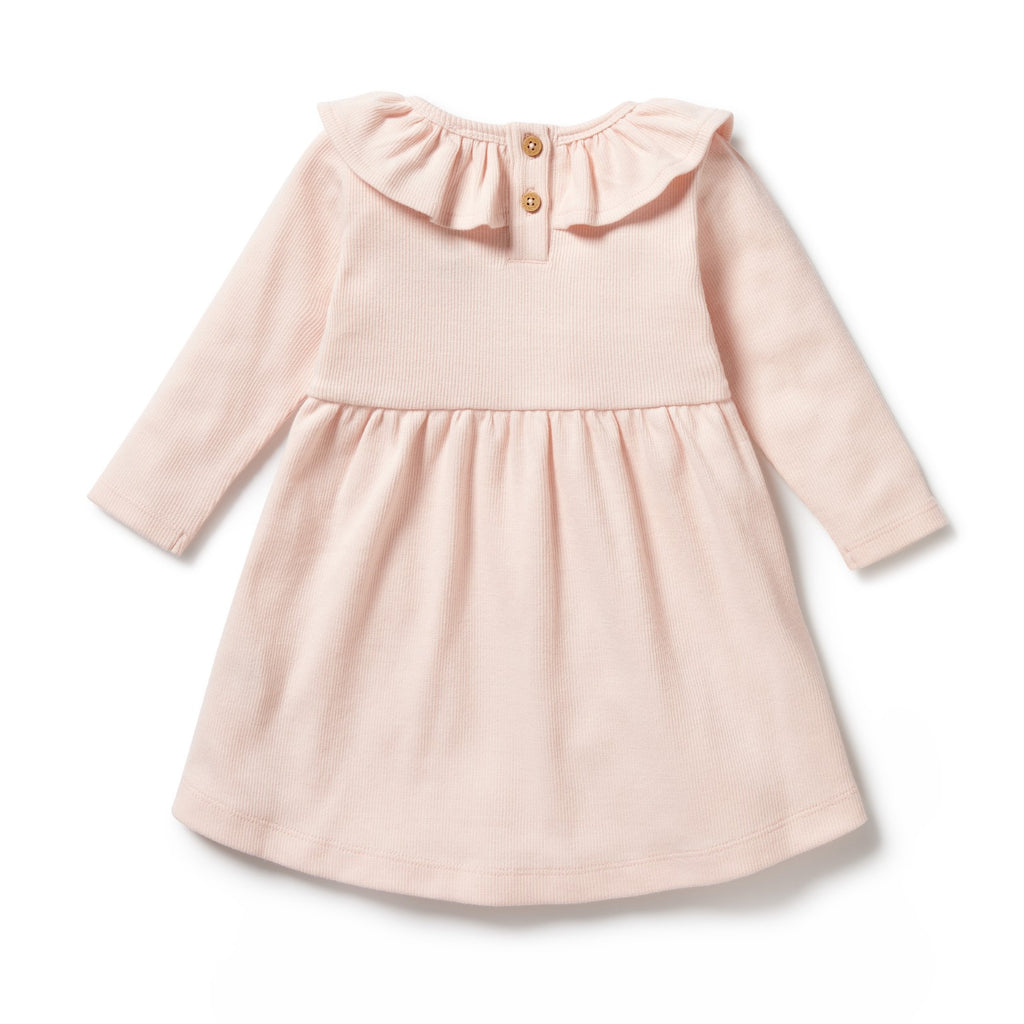 Organic Ruffle Dress - Pink