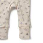 Organic Zipsuit with Feet - Falling Oak