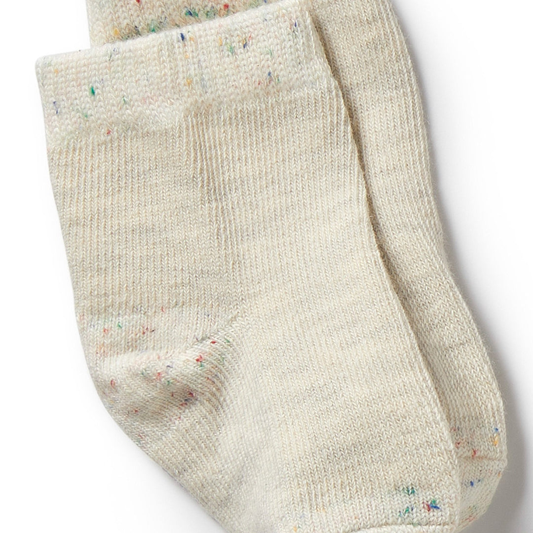 Wilson and Frenchy Organic 3 Pack Baby Socks - Cream, Oatmeal, Grey Cloud