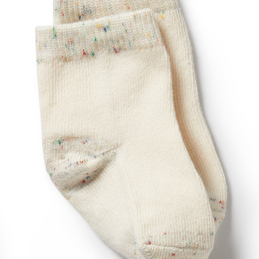 Wilson and Frenchy Organic 3 Pack Baby Socks - Cream, Oatmeal, Grey Cloud