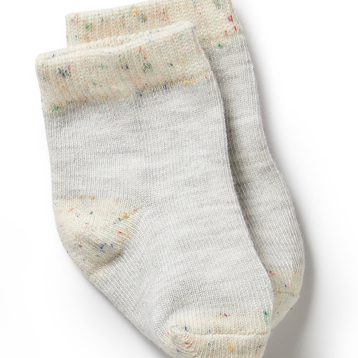 Wilson and Frenchy Organic 3 Pack Baby Socks - Cream, Oatmeal, Grey Cloud