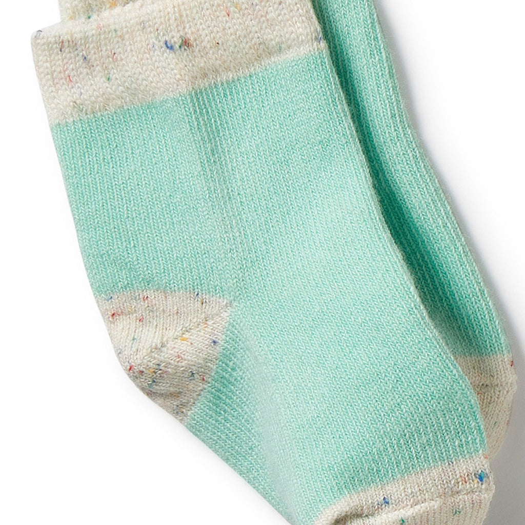 Organic 3 Pack Baby Socks - Mint Green, Cactus, Smoke Blue
