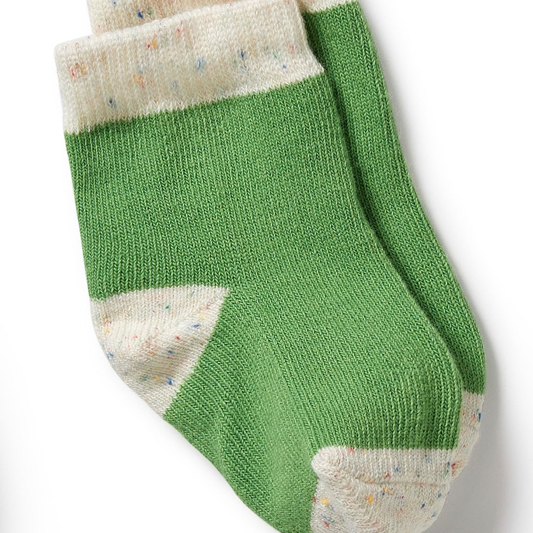 Wilson and Frenchy Organic 3 Pack Baby Socks - Mint Green, Cactus, Smoke Blue