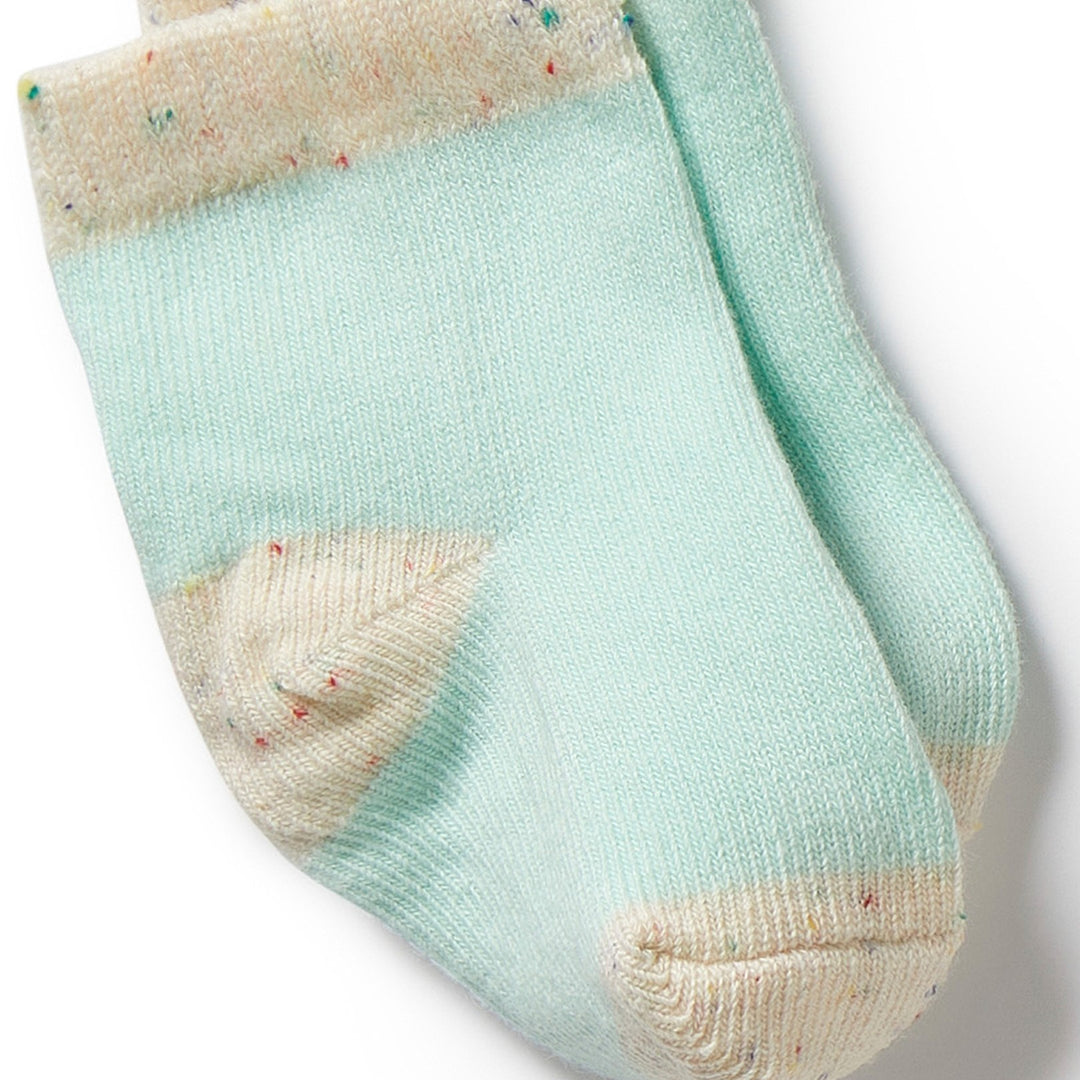 Wilson and Frenchy Organic 3 Pack Baby Socks - Mint Green, Cream, Pink