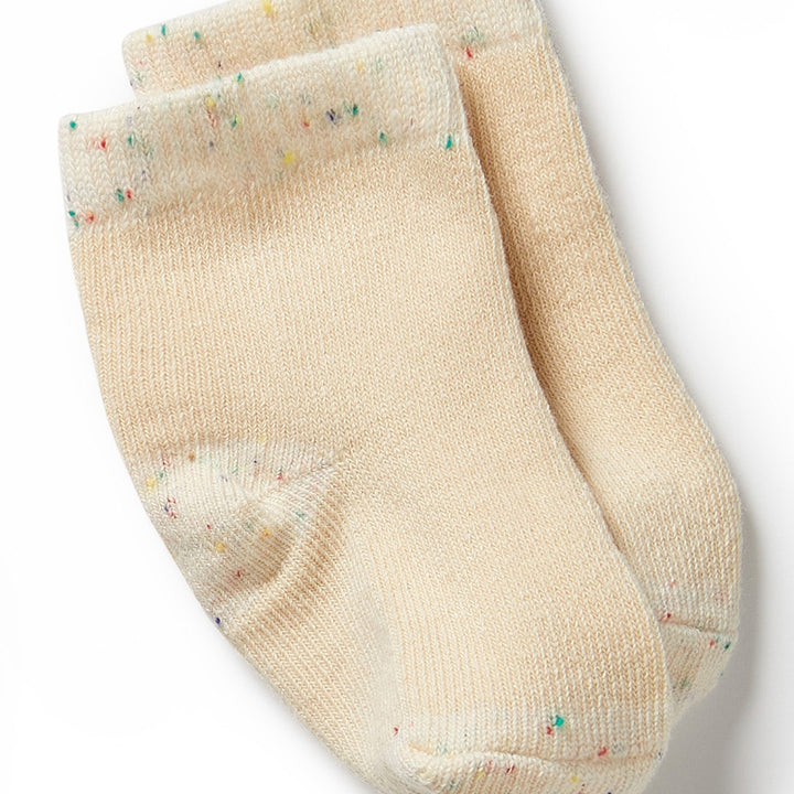 Wilson and Frenchy Organic 3 Pack Baby Socks - Mint Green, Cream, Pink