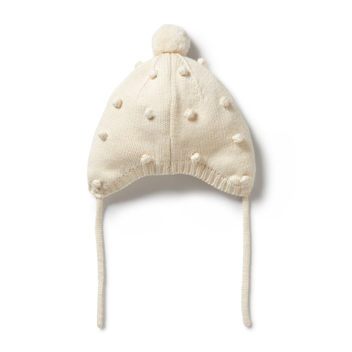 Wilson and Frenchy Knitted Bauble Bonnet - Ecru