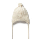 Knitted Pointelle Bonnet - Ecru