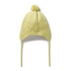 Knitted Pointelle Bonnet - Endive