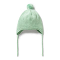 Knitted Pointelle Bonnet - Mint Green