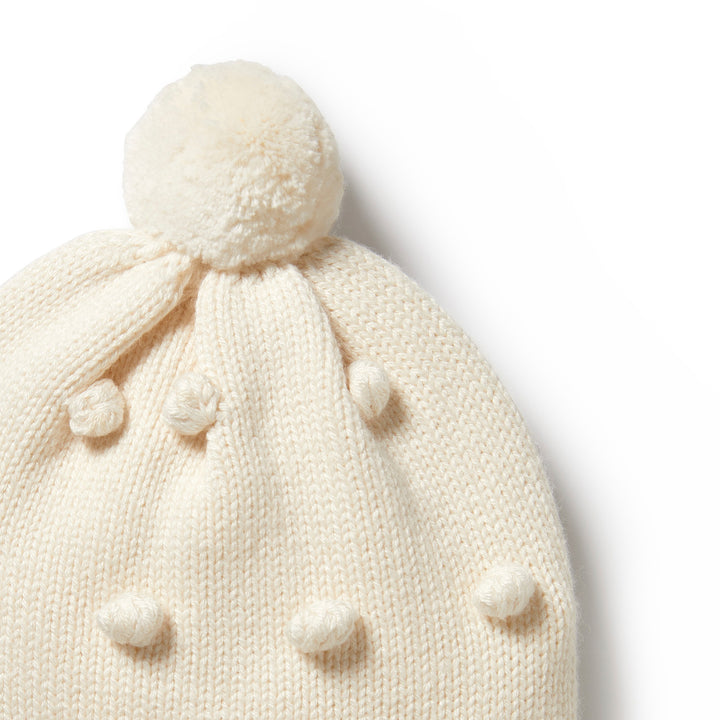 Wilson and Frenchy Knitted Bauble Hat - Ecru