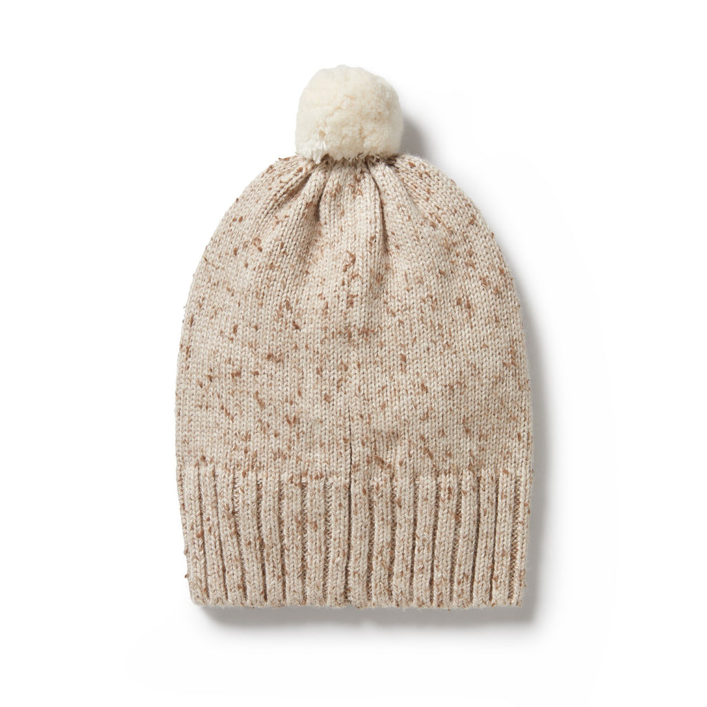 Knitted Hat - Almond Fleck