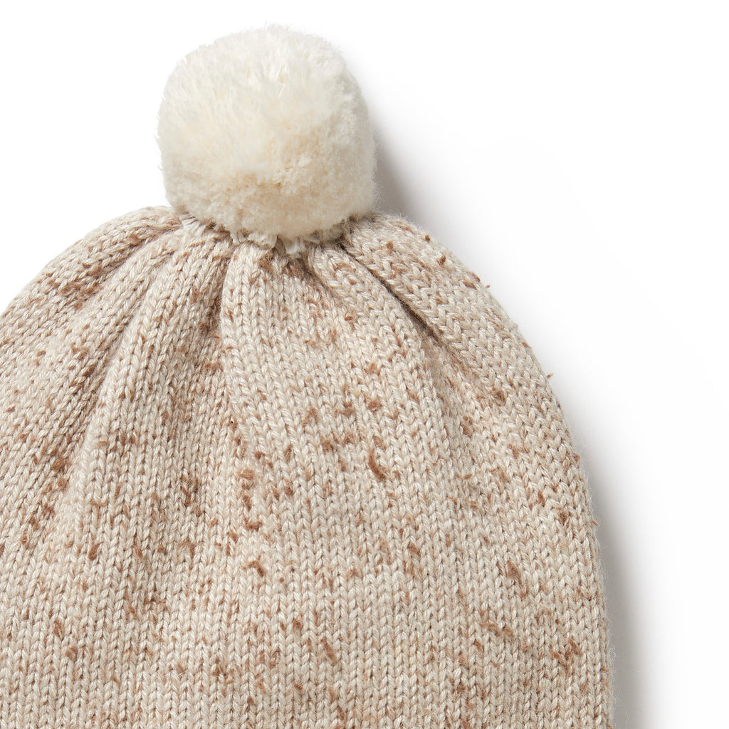 Knitted Hat - Almond Fleck