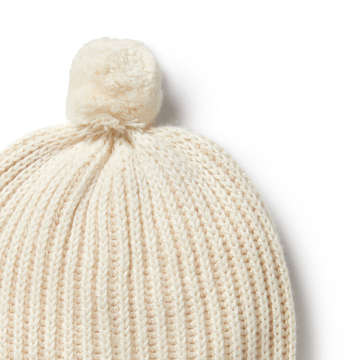 Wilson and Frenchy Knitted Ribbed Hat - Ecru