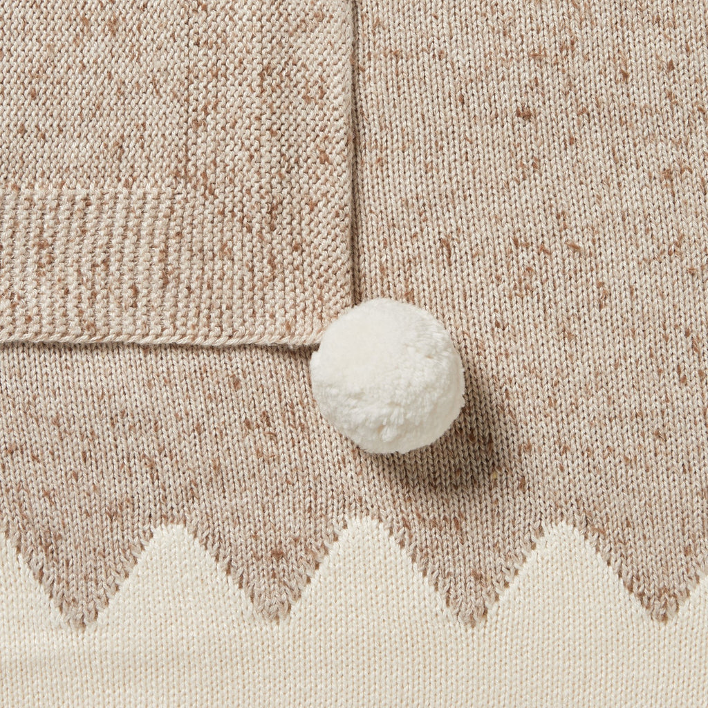 Knitted Jacquard Blanket - Almond Fleck