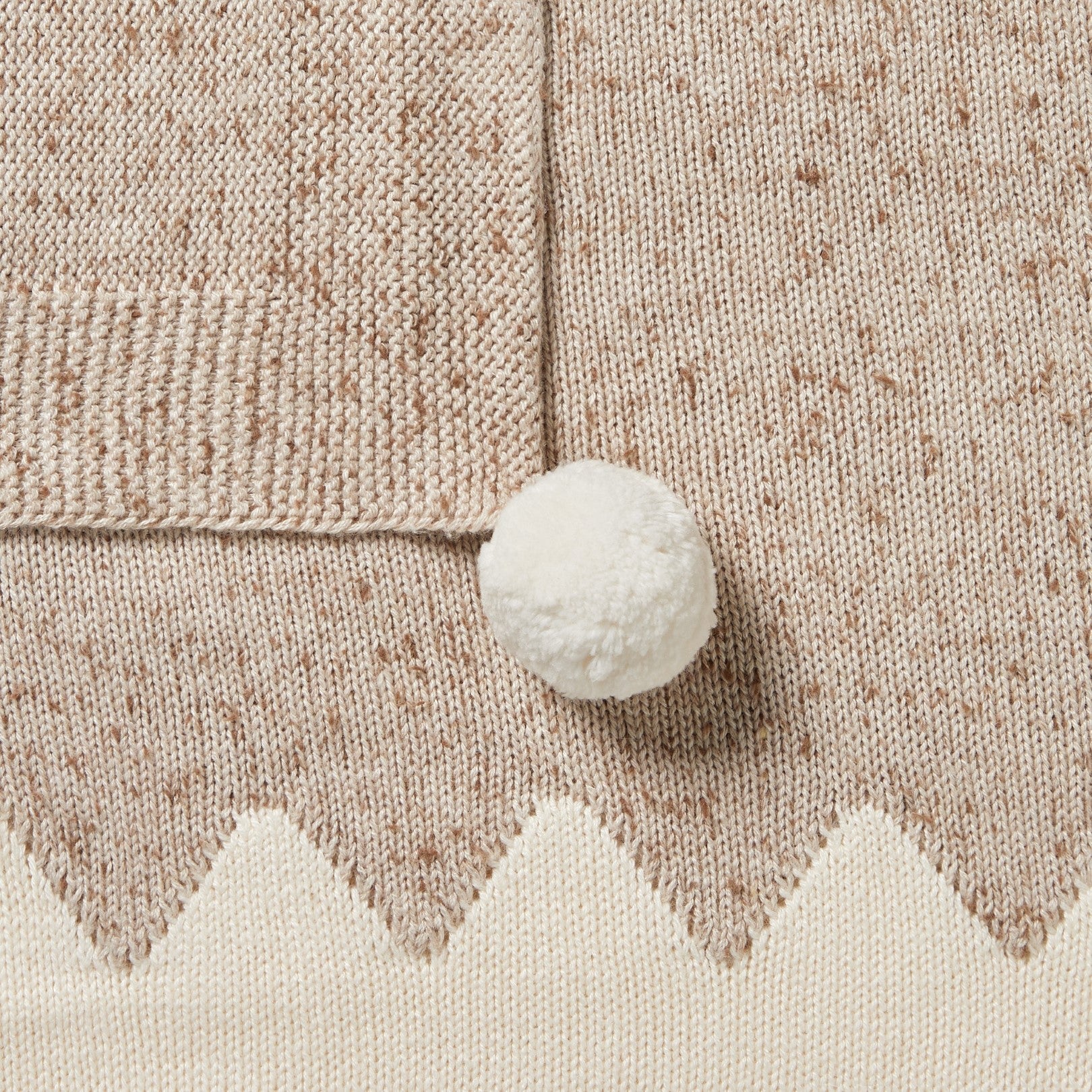 Knitted Jacquard Blanket - Almond Fleck